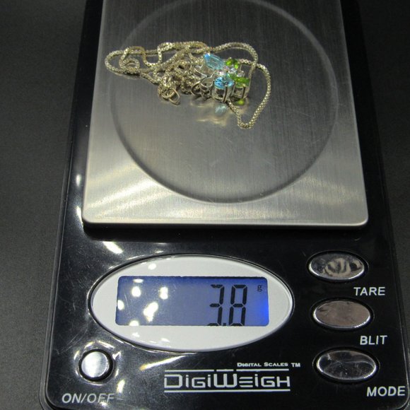 18" Sterling Silver Colorful CZ Butterfly Necklace - Picture 6 of 6